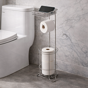 Modern Eco-Friendly Free Standing Iron Tissue <b>Holder</b> Storage Rack for Apartment & Hotel - Product Image 1