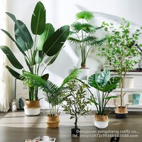 Tanaman Plastik Buatan Strelitzia Banyan Gaya Nordik, Pot Tinggi, Dekorasi Ruang Tamu, 200cm