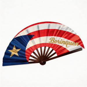 พัดมือขนาดใหญ่พิเศษ พิมพ์ลายตามสั่ง สำหรับงานเทศกาลดนตรี คอนเสิร์ต และคลับ ใช้คลายร้อน พร้อมกราฟิกสีสันสดใส - Product Image 1