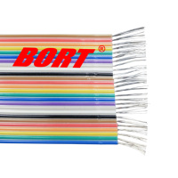 Kabel Listrik UL2444 Flat Rainbow PVC Berlapis Kawat Tembaga Berlapis Timah