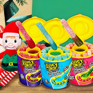 Venta al por mayor individualmente envuelto dulce y amargo Halal <span class=keywords><strong>Juicy</strong></span> Fruity <span class=keywords><strong>Drop</strong></span> Gummy Sweet Sticks con gel de inmersión agria - Product Image 5