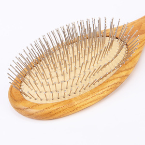 Wanmei Wooden Hair Comb Steel Needle Air Cushion Massage Styling <b>Tool</b> Big Size For Home Wig Care <b>Smoothing</b> - Product Image 3