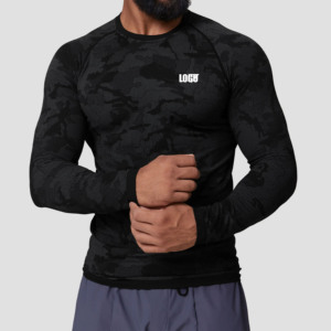 Camicia da ginnastica da uomo all'ingrosso da ginnastica per Fitness da uomo a manica lunga da allenamento ad asciugatura - Product Image 1