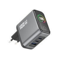 Chargeur GaN 100W UE/US, charge rapide PD PPS 100W, adaptateur d'affichage numérique intelligent TFT, chargeur GaN pour tablette, ordinateur portable, téléphone