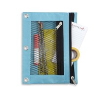 Rangement des fournitures scolaires et des ustensiles d'écriture Sac à crayons coloré créatif Pochette à crayons en tissu Oxford avec fermeture éclair pour 3 reliures à anneaux