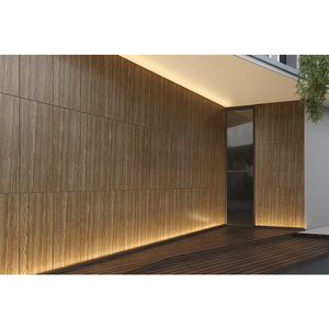 Carrelage mural léger <span class=keywords><strong>d</strong></span>'extérieur OCEANO Mur extérieur en pierre pour hôtel Murs rideaux en travertin souple et flexible en porcelaine - Product Image 1