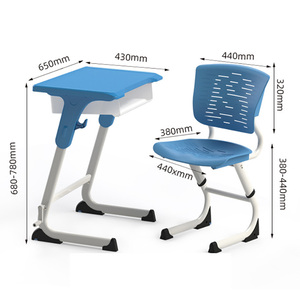Thoải mái trẻ em lớp học nghiên cứu bàn ghế với cánh tay kim loại và ghế nhựa được thiết kế cho các trường học - Product Image 3