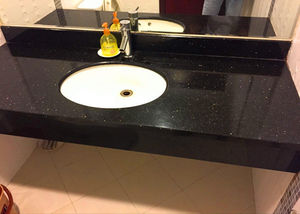 Mài dũa bề mặt màu đen Galaxy <span class=keywords><strong>Granite</strong></span> gạch đá cho phòng tắm Vanity Top <span class=keywords><strong>Granite</strong></span> Countertop - Product Image 2