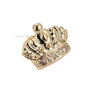 Halloween Wholesale Rapper Jewelry Gold <b>Silver</b> Rose Gold Metal Color Brass Single <b>Crown</b> Hip Hop Teeth Grillz - Product Image 2