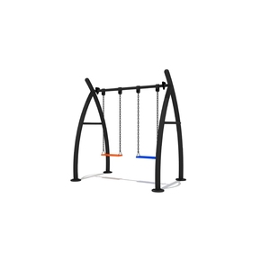 Parque parques infantiles niños Juego de plástico Jardín de acero al aire libre asiento doble columpio para niños - Product Image 2