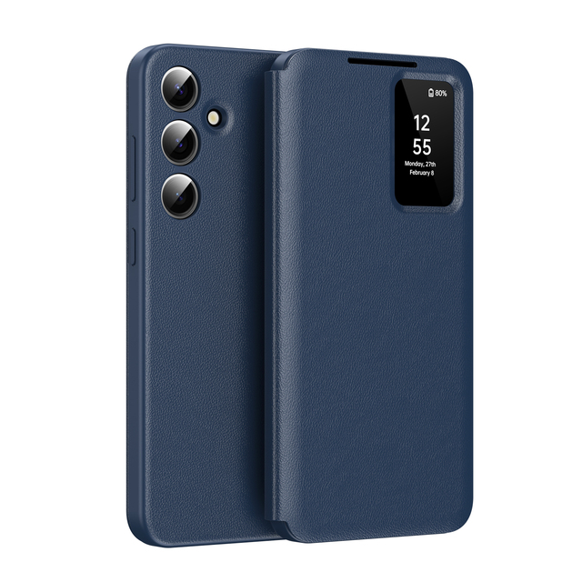 PU Leather Smart Window S-View Flip Kickstand Cover With Auto Wake/Sleep for Samsung Galaxy S24+ S23 S25 Plus S26 ultra S25 Edge