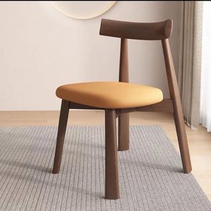 Chaise de salle à manger nordique en bois massif, fauteuil moderne de luxe léger pour hôtel et maison, chaise à dossier noir, tabouret de <span class=keywords><strong>bar</strong></span> L035 - Product Image 6