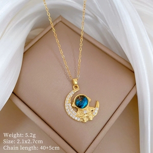 Vintage Sun <span class=keywords><strong>Rapunzel</strong></span> <span class=keywords><strong>Collar</strong></span> chapado en oro para mujeres niñas compromiso fiesta joyería accesorio Luna forma enlace cadena <span class=keywords><strong>collar</strong></span> regalo - Product Image 5