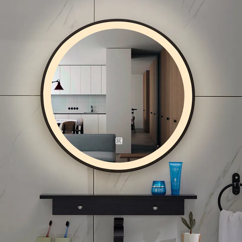Cermin Dinding Pabrik Cermin Rias Led Dekoratif Cermin Kamar Mandi dengan Lampu Led