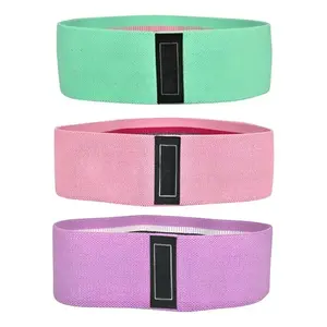 Bandes de résistance roses pour l'exercice, ensemble de 3 pièces, matériau en polyester, longueur de 30 cm, équipement de fitness unisexe, design uni - Product Image 3