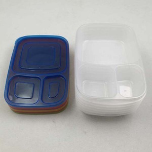 6 gói <span class=keywords><strong>Stackable</strong></span> lò vi ba đưa ra container thực phẩm Hộp 3 ngăn lấy đi thực phẩm lưu trữ và container Set - Product Image 4