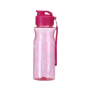 Custom Groothandel Goedkope Sport Water Plastic Fles Met Draagbare Riem
