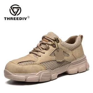 THREEDIV chine haute qualité marque hommes chaussures de sécurité hommes travaillent pour les travailleurs forestiers appropriés