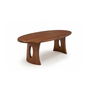 Table à manger basse moderne minimaliste en bois massif, petite taille, pour salon, usage domestique, mobilier contemporain - Product Image 1