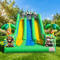 Château gonflable commercial de gros pour parcs d'attractions, avec toboggan gonflable pour enfants et mur d'escalade