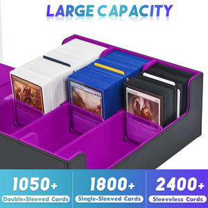 Vente en gros de boîte de rangement de cartes à jouer Pokemoned à 3 rangs en cuir PU personnalisé Tcg One Pieces <span class=keywords><strong>Jeu</strong></span> de société - Product Image 3