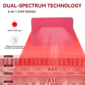 Thérapie par lumière rouge pour le <span class=keywords><strong>visage</strong></span>, panneau de lampe à lumière rouge avec support, 200 LED, thérapie par lumière infrarouge 660 nm 850 nm pour la peau et les muscles à domicile - Product Image 3