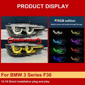 Faros Delanteros Halógenos Xenón J ONE, Venta Caliente, Luz Amarilla/Blanca, Conmutación a Luz Alta para <span class=keywords><strong>BMW</strong></span> Serie 3 F30 2012-2019 - Product Image 2