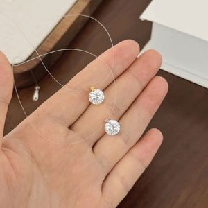 Dylam Dainty 925 Sterling Silver Rhodium 18K Gold Plated Solitaire Round 8mm 5A Zirconia Pendant Necklaces High Top Jewelry - Product Image 4