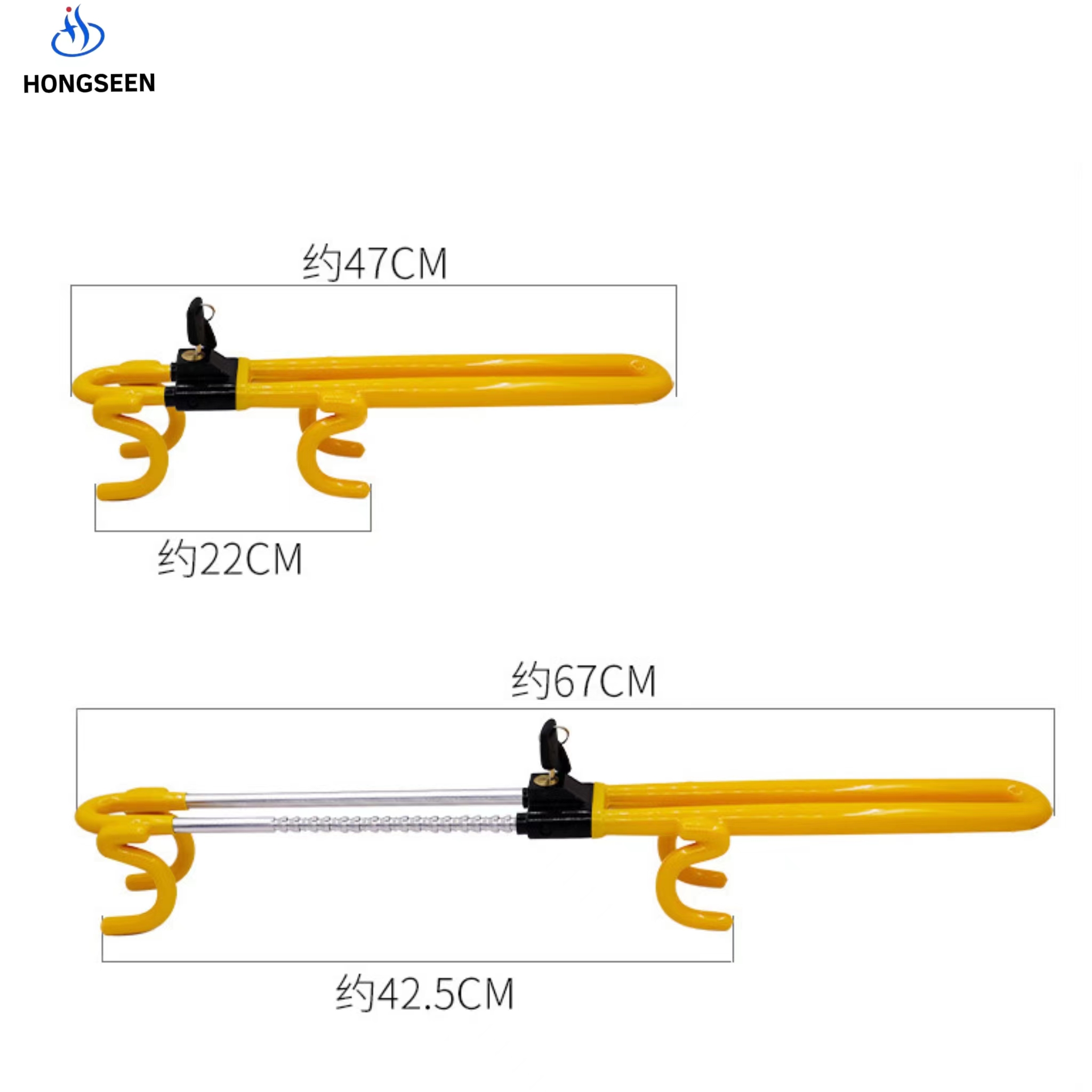 Hongseen HS001 Car Steering Wheel Lock - Universal Anti-Theft Security Device with U-Lock Feature