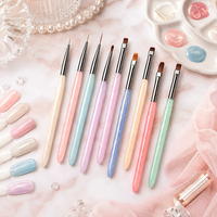 Ensemble de pinceaux à ongles portables de luxe en nylon haute performance avec service personnalisé pour manucure professionnelle