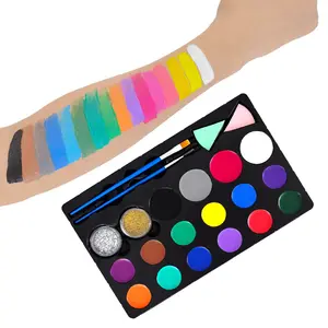 Hete Verkoop Facepaint Op Water Gebaseerde Kleur Kid Make-Up Gezichtsbehandeling Voor Kinderen Palet Vlag Body Painting Kit Bodi Face Paint Set