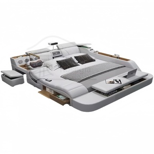 <span class=keywords><strong>Lit</strong></span> de Luxe Américain <span class=keywords><strong>en</strong></span> Bois <span class=keywords><strong>Massif</strong></span> avec Rangement, Chambre Principale, <span class=keywords><strong>Lit</strong></span> de Mariage Minimaliste Moderne <span class=keywords><strong>en</strong></span> Cuir Grand Format - Product Image 6