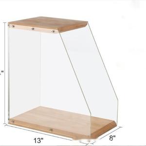 Gỗ rắn lưu trữ kỷ lục Crate với Acrylic Kệ Vinyl ghi lại Rack hiển thị Organizer - Product Image 1