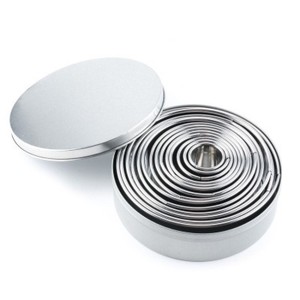 Stainless Steel <b>Cookie</b> <b>Cutter</b> 14 Pieces Cake Mold Set Round Biscuit Mold - Product Image 1