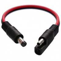 Câble d'extension à connecteur rapide SAEJ1128 mâle/femelle 2 broches avec prise CC, contacts en cuivre étamé, 12-24V 2.5A