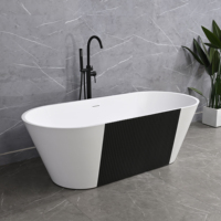 Baignoire moderne personnalisée indépendante Baignoire en acrylique Baignoire profonde pour une personne adulte Salle de bains luxueuse Design minimaliste