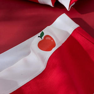 Culotte Hipster Grande Taille en Coton Rouge Uni pour Femme, Sans Coutures, Taille Moyenne, Anti-Bactérienne, Usage Quotidien - Product Image 4