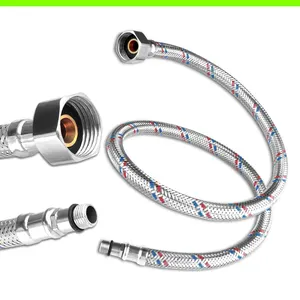 Conector flexible de cable trenzado, manguera de fontanería pex para grifo de inodoro, tanque de agua, lavabo de cocina, líneas de auplly, 304