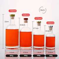 Vente en gros Échantillon de 50 ml 100ml 200ml 375ml 500ml 750 ml 1L Unique Spiritueux Vodka Gin Liqueur Bouteille en verre avec liège