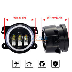 Fari <span class=keywords><strong>Fendinebbia</strong></span> Halo <span class=keywords><strong>Angel</strong></span> Eye da 4 Pollici 30W per Jeep Wrangler JK con DRL Bianco, Controllo App, Cambio Colore RGB - Product Image 6