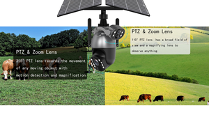 Createrway ống kính kép ngoài trời cctv năng lượng mặt trời Wifi máy ảnh đầy đủ HD mới đến IP66 không thấm nước 10x Zoom Pan-Tilt CMOS hai cách âm thanh - Product Image 2