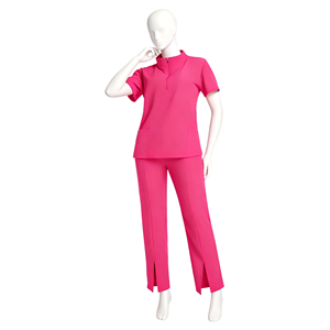 Conjunto de dos piezas con cuello en V para mujer, uniforme de trabajo informal y transpirable para salón de belleza, peluquería canina, hospital, enfermera - Product Image 5