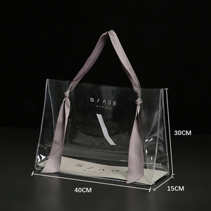 Wholesale custom pvc tote transparent clothing shopping bag