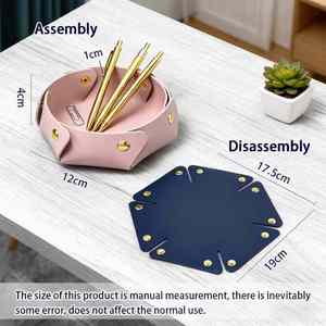 Vassoio pieghevole da tavolo Catchall scatola portaoggetti per gioielli chiave con gettone da tavolo Organizer ingresso comodino decorazione casa ufficio - Product Image 5