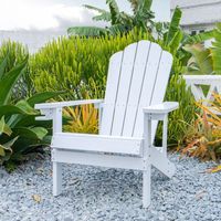 Chaise Adirondack moderne et confortable en plastique recyclé avec dossier en forme de coquille, structure en HDPE, imperméable, écologique, pour hôtel