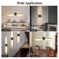 Lampe murale magnétique rechargeable avec bras détachable, applique murale sans fil à piles, sans perçage ni câblage requis