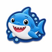 Badge en tissu chenille personnalisé en forme de requin 3D avec patch en caoutchouc et fermeture auto-agrippante pour chaussures, sacs, forme de fleur, vente en gros
