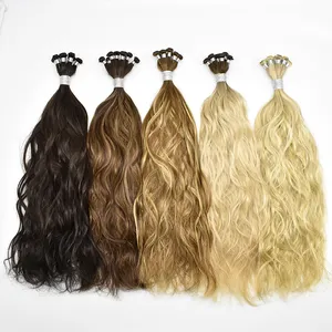 Handtied Hair Extensions HaiYi New Design Natural Wave Texture Super Drawn HandTied Hair Extension With Highlight Balayage Color