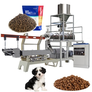 New Large Full Automatic Twin Screw Pet Feed Production Line PLC Controlled Stainless Steel 304 Dog & Cat Food Extruder - Product Image 1