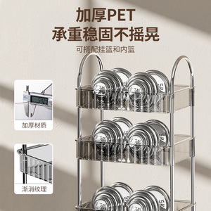 HeDou <b>Storage</b> <b>Cart</b> Stainless Steel 3 Tier Movable Kitchen Organizer Indoor Use - Product Image 2